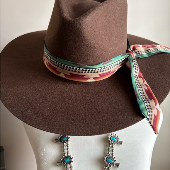 Brown Hat with Feather Accent - Picture 8 of 10
